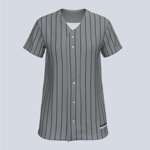 Ladies All Pinstripe Full Button Custom Softball Jersey