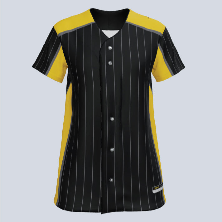 Load image into Gallery viewer, Ladies Ruby Full Button Custom Softball Jersey
