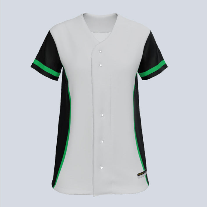 Load image into Gallery viewer, Ladies Sapphire Full Button Custom Softball Jersey

