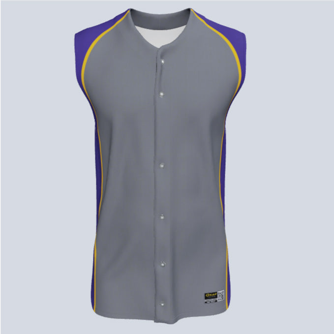 Load image into Gallery viewer, Full Button Baseball Slam Custom Sleeveless Jersey
