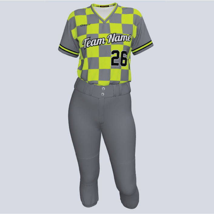 Load image into Gallery viewer, Custom Ladies Checker Softball Team Kit
