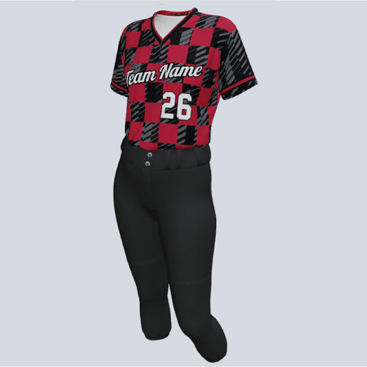 Custom Ladies Checker Softball Team Kit