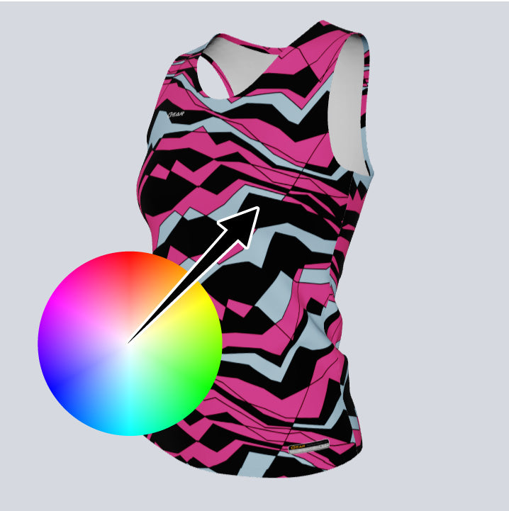 Load image into Gallery viewer, Ladies Custom Fitted Track Singlet Trace Jersey
