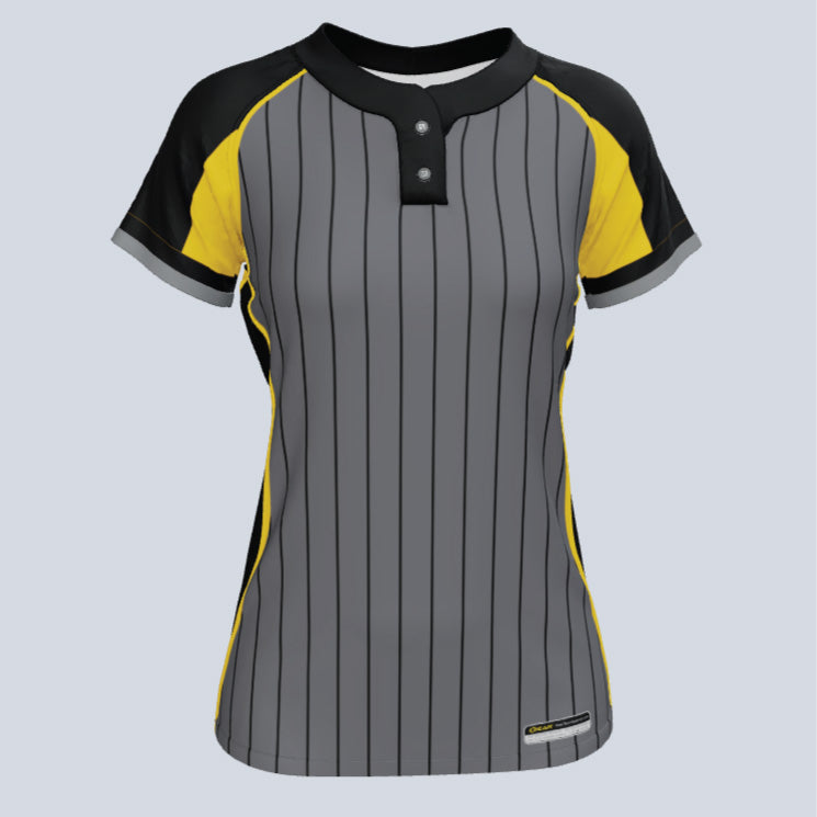 Load image into Gallery viewer, Ladies Varsity 2 Two Button Custom Softball Jersey
